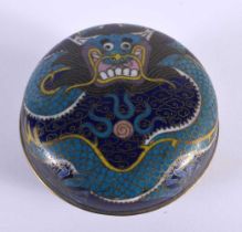 A 19TH CENTURY CHINESE CLOISONNE ENAMEL DRAGON BOX AND COVER Qing, decorative with a five claw