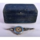 A boxed Vintage GBMM Genève Ladies Watch with Enamel Bezel.  Dial 2.5cm incl crown, working