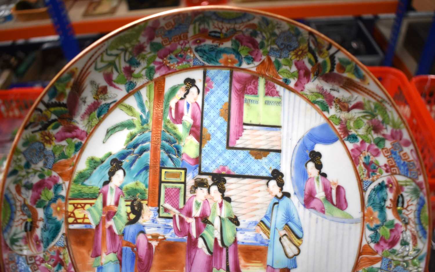 A COLLECTION OF 19TH CENTURY CANTON FAMILLE ROSE WARES Qing, painted with figures, including teapots - Image 92 of 101