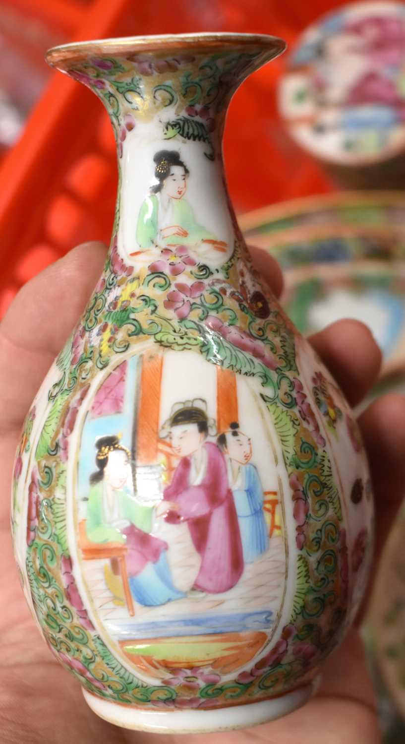 A COLLECTION OF 19TH CENTURY CANTON FAMILLE ROSE WARES Qing, painted with figures, including teapots - Image 22 of 101