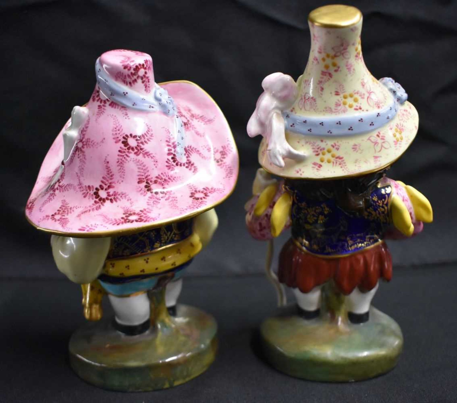 A PAIR OF ROYAL CROWN DERBY MANSIONS DWARFS. 17 cm high. - Image 3 of 5