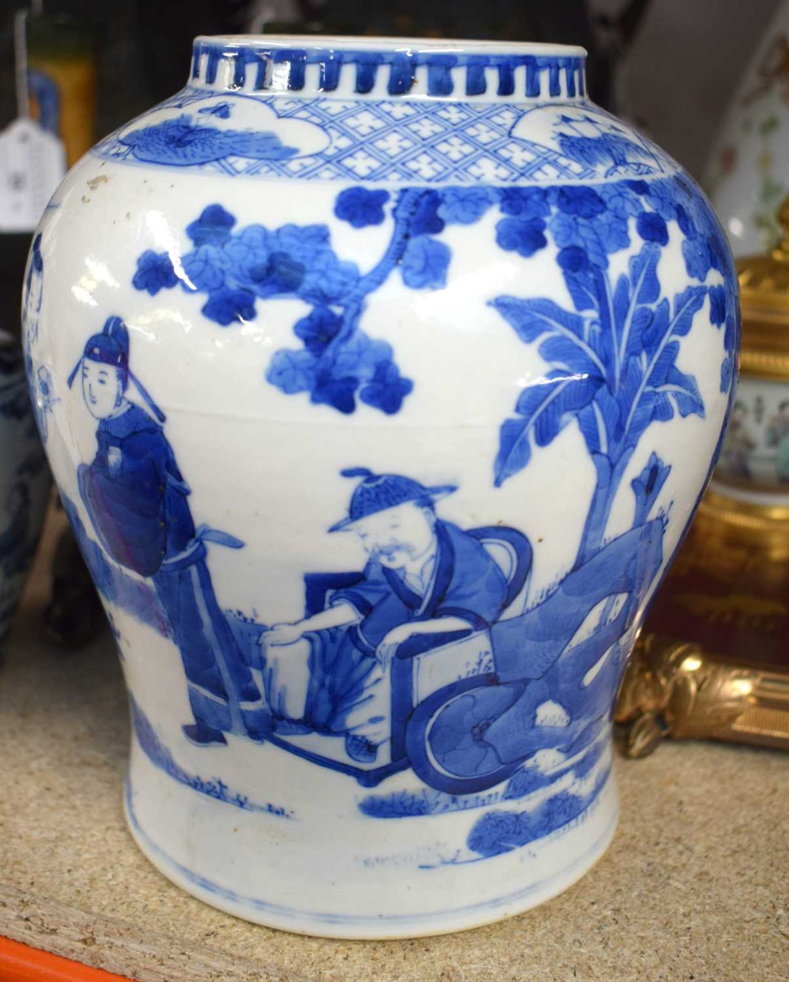 A 19TH CENTURY CHINESE BLUE AND WHITE KANGXI REVIVAL VASE bearing Kangxi marks to base, together - Image 7 of 19