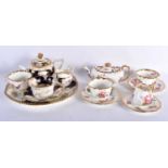 A COALPORT PORCELAIN PART TEASET ON TRAY together with a Hammersley part teaset. (qty)