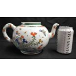 A RARE LARGE 17TH CENTURY CHINESE EXPORT FAMILLE VERTE PUNCH POT Kangxi, painted with floral