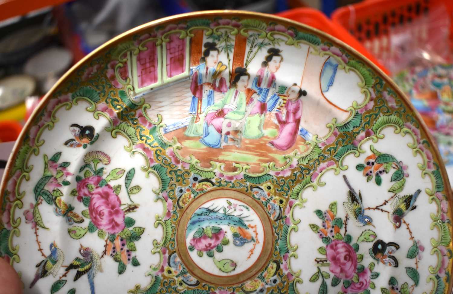 A COLLECTION OF 19TH CENTURY CANTON FAMILLE ROSE WARES Qing, painted with figures, including teapots - Image 54 of 101