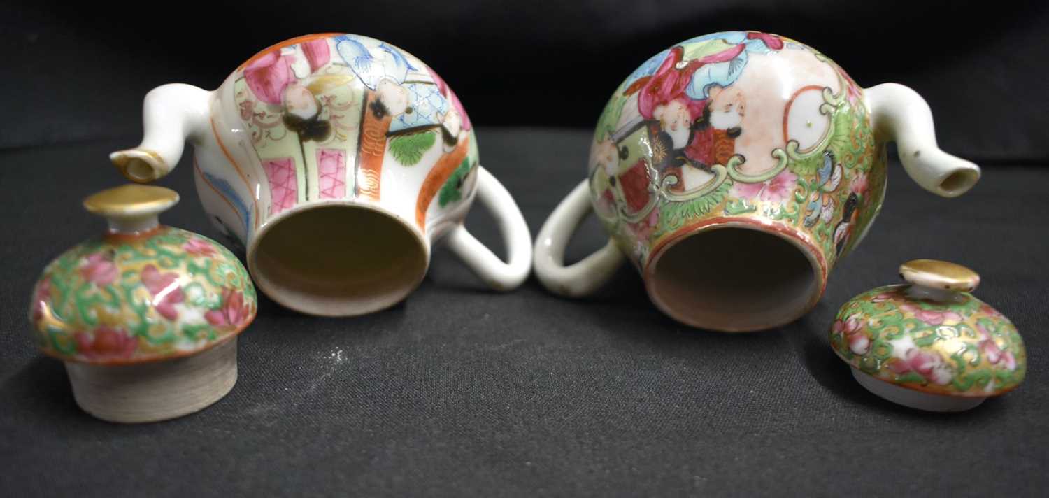 A COLLECTION OF 19TH CENTURY CANTON FAMILLE ROSE WARES Qing, painted with figures, including teapots - Image 14 of 101