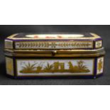 AN 18TH/19TH CENTURY AUSTRIAN VIENNA PORCELAIN BOX painted and jewelled in gilt with classical