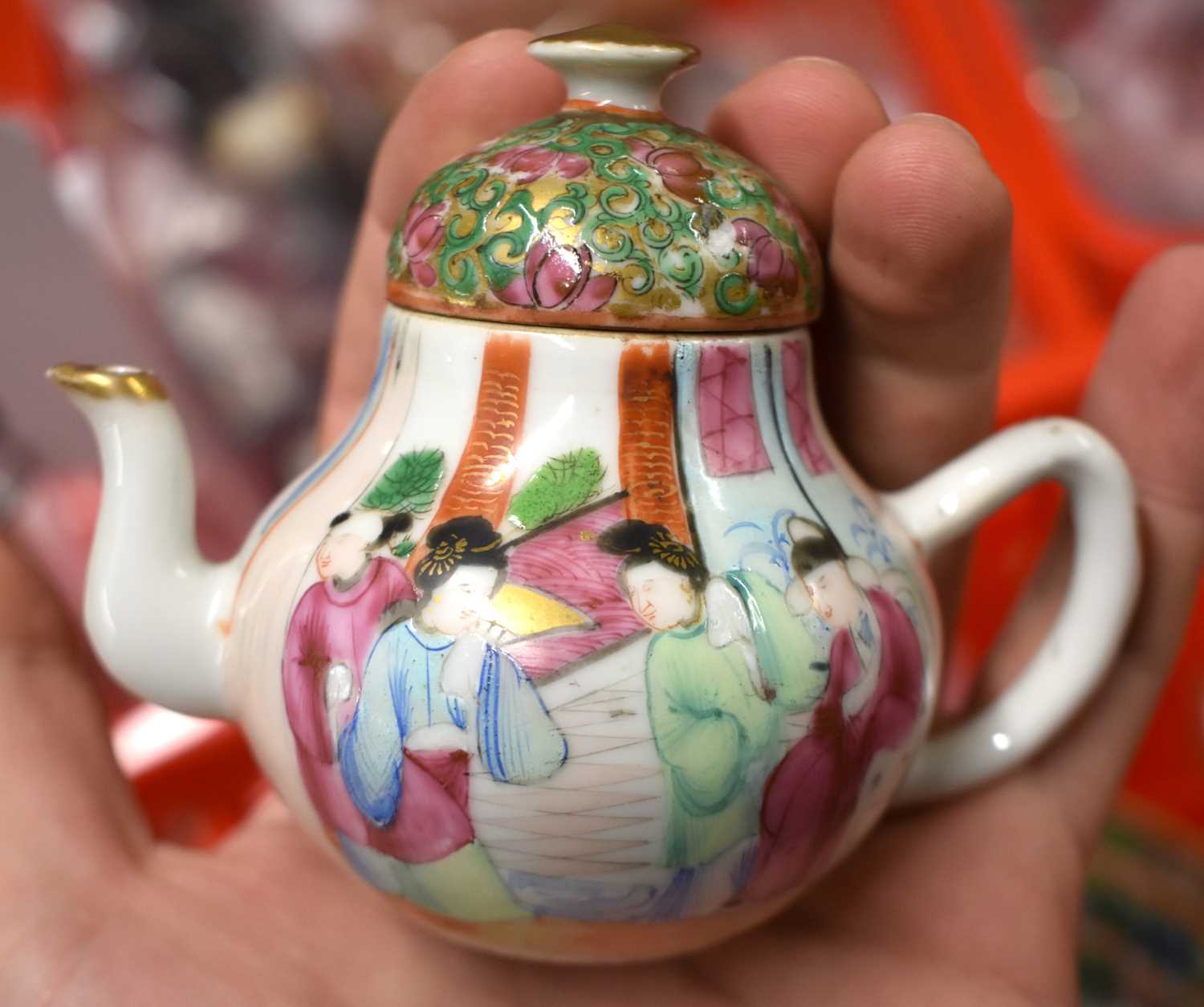A COLLECTION OF 19TH CENTURY CANTON FAMILLE ROSE WARES Qing, painted with figures, including teapots - Image 21 of 101