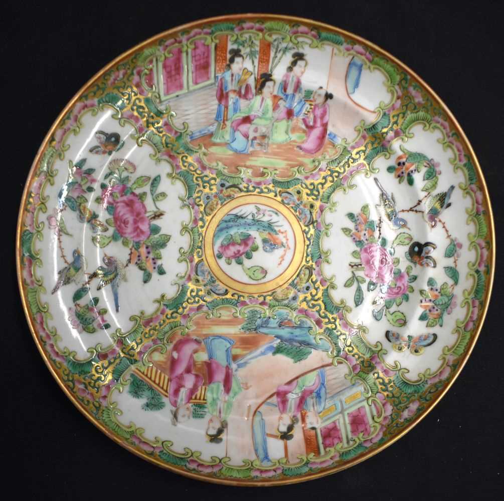 A COLLECTION OF 19TH CENTURY CANTON FAMILLE ROSE WARES Qing, painted with figures, including teapots - Image 6 of 101