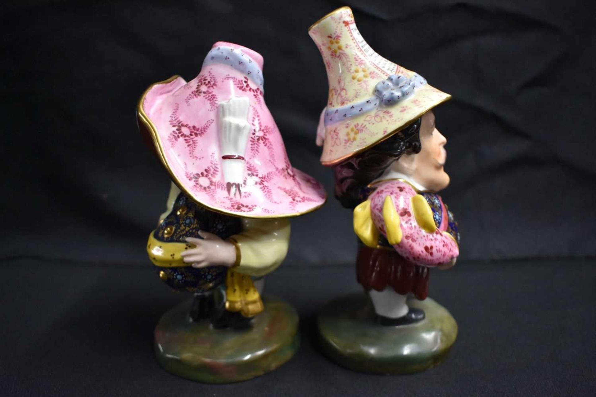 A PAIR OF ROYAL CROWN DERBY MANSIONS DWARFS. 17 cm high. - Image 4 of 5