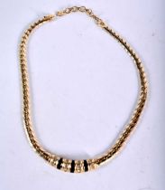 A gold tone necklace by Christian Dior. Length 45cm, weight 44.16g