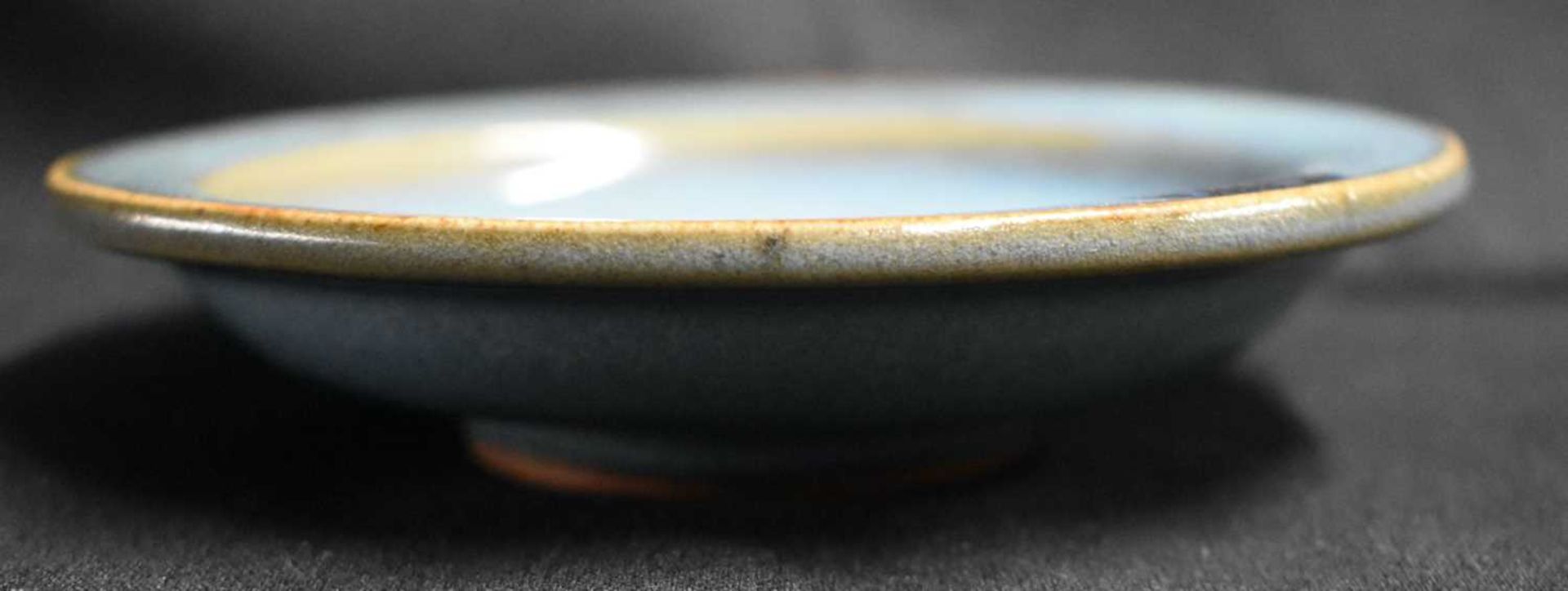 A CHINESE JUNYAO PURPLE-SPLASHED STONEWARE DISH probably Song/Yuan dynasty, with shallow rounded - Image 5 of 6