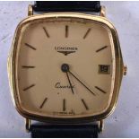 A Longines Gold Tone Quartz Watch with Champagne Dial. 3.1cm incl crown, working