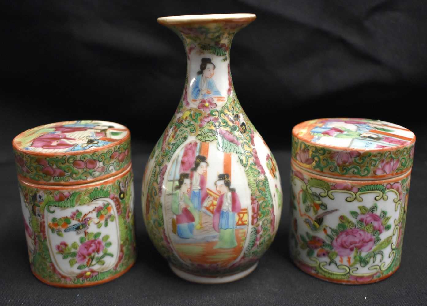 A COLLECTION OF 19TH CENTURY CANTON FAMILLE ROSE WARES Qing, painted with figures, including teapots - Image 10 of 101