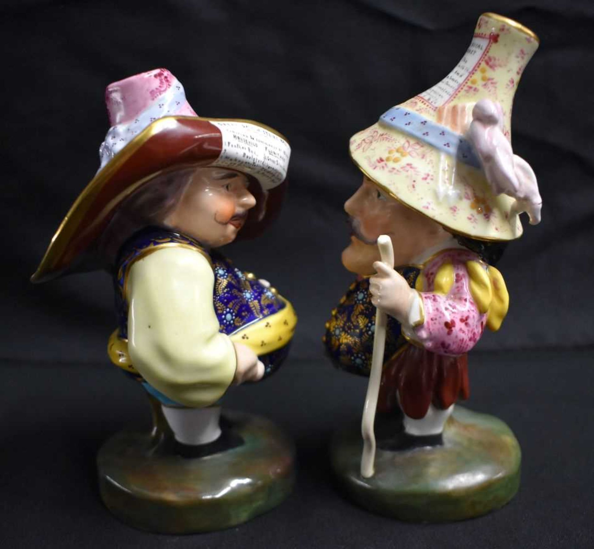 A PAIR OF ROYAL CROWN DERBY MANSIONS DWARFS. 17 cm high. - Image 2 of 5