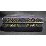 A GOOD 19TH CENTURY JAPANESE MEIJI PERIOD CLOISONNE ENAMEL BOX AND COVER by Taganori, decorated with