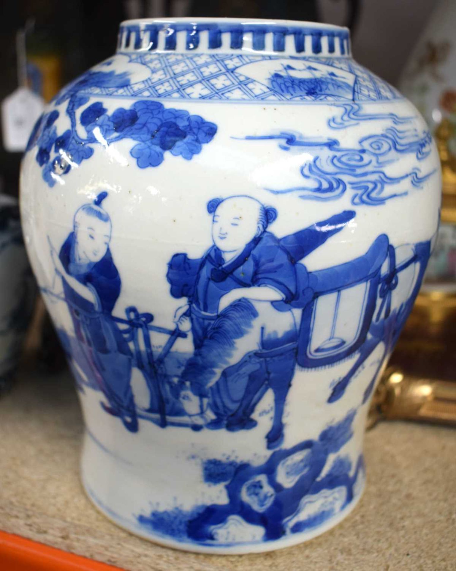 A 19TH CENTURY CHINESE BLUE AND WHITE KANGXI REVIVAL VASE bearing Kangxi marks to base, together - Image 17 of 19