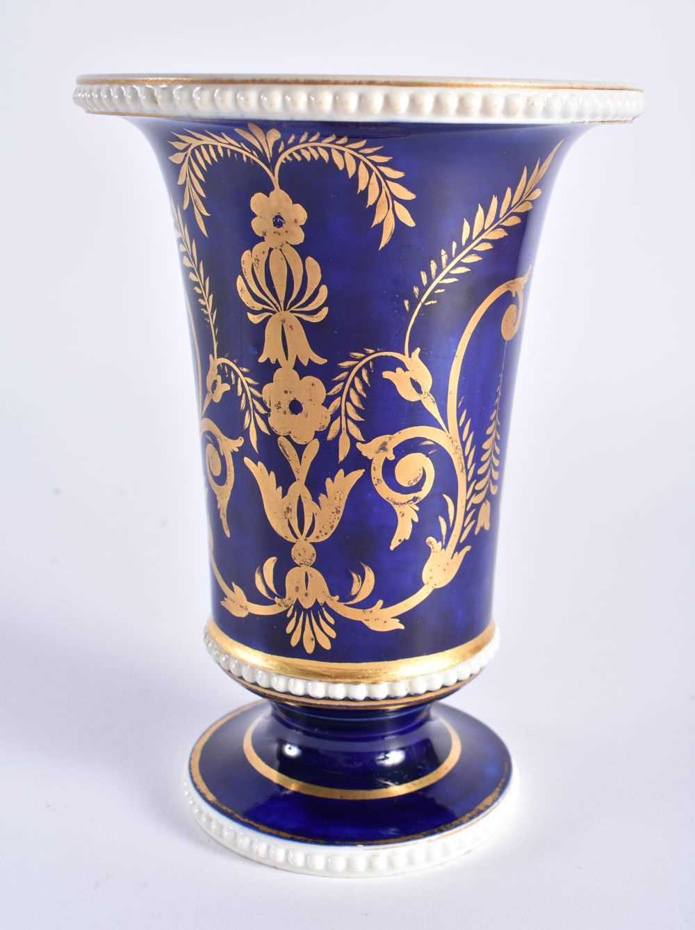 19th century Staffordshire spill vase with three beaded borders painted with a country man - Image 2 of 4