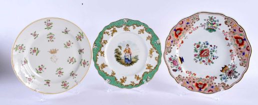 AN EARLY 19TH CENTURY CHAMBERLAINS WORCESTER PLATE painted with a female within a landscape,