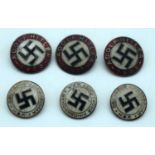 Six German Military Buttons. Largest 2.1cm (6)