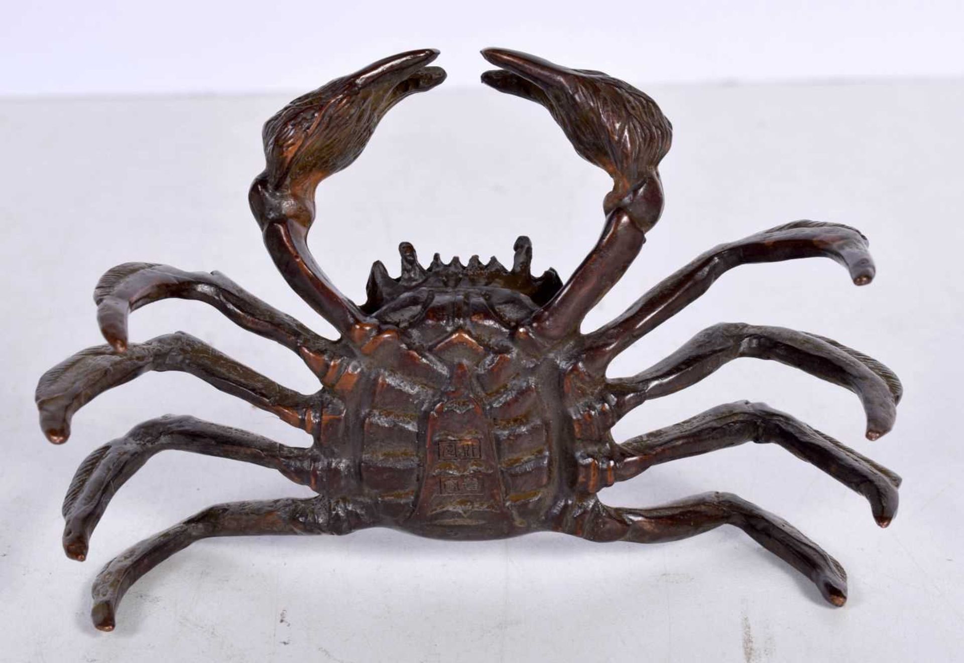 A Large Japanese Bronze Model of a Crab. 11.6cm x 7.1cm x 4.8cm, weight 242g - Image 3 of 3