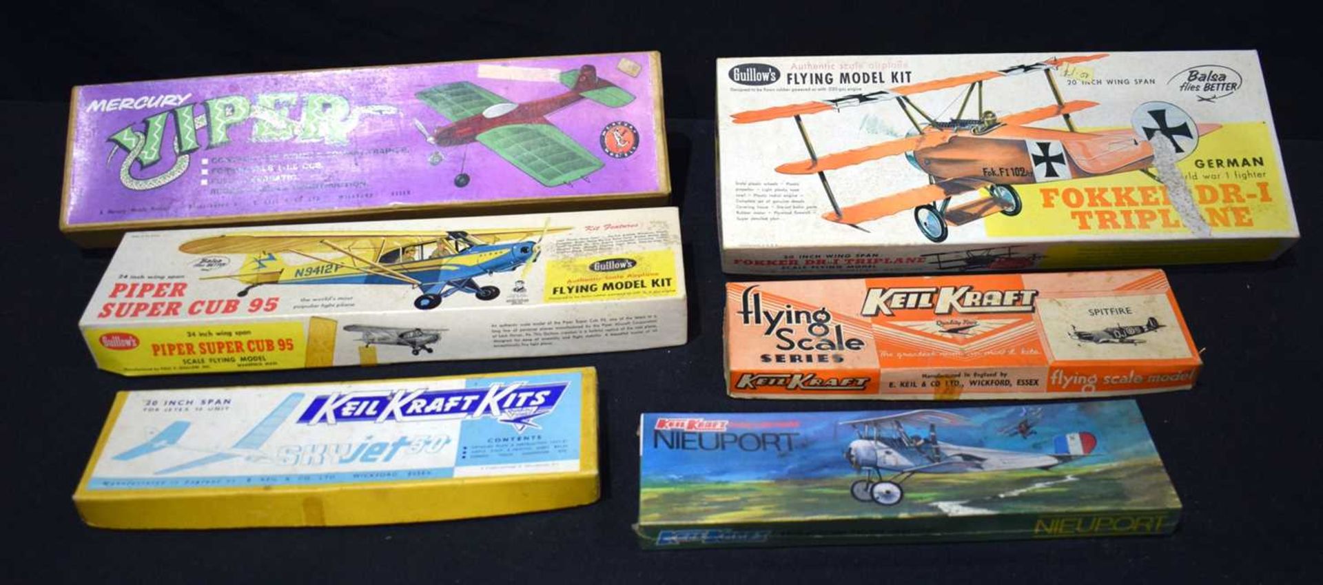 A Collection of boxed model aircraft Kits Keil Crafts, Guillow's etc (6)