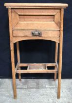 A Pine one drawer top opening sewing table/cupboard 80 x 48 x 42 cm.