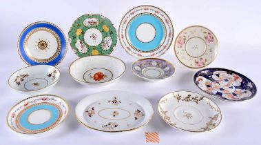 ASSORTED 18TH/19TH CENTURY BARR, FLIGHT BARR & BARR & WORCESTER SAUCERS in various forms and