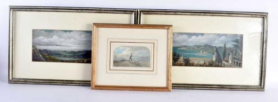 A PAIR OF OIL ON BOARD (Thomas Stacy), depicting Italian coastal scenes. Together with a small