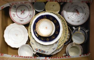 Quantity of English tea wares including a Worcester Hancock coffee cup with L’ Amour and Garden
