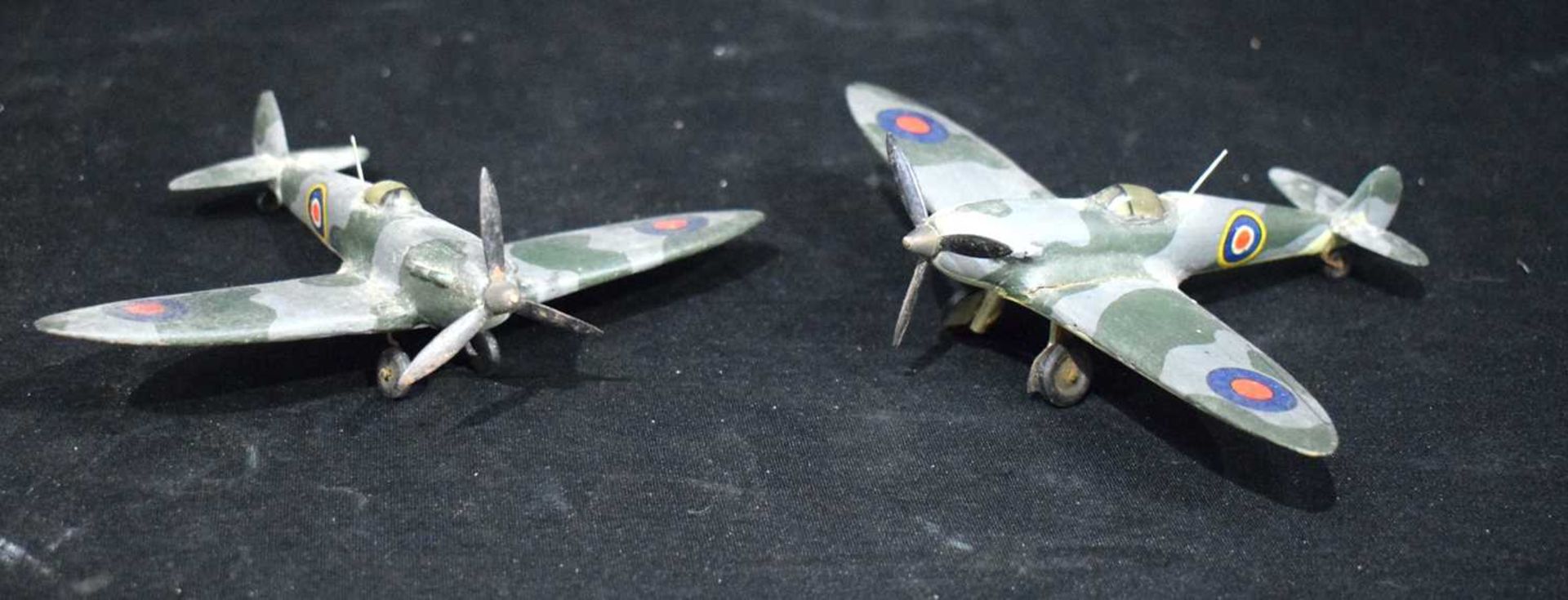 Two scratch built spitfire model planes 13 x 16 cm. (2)Two Scratch built .