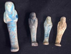 A collection of Egyptian glazed pottery Pharaoh largest 19 cm (4).