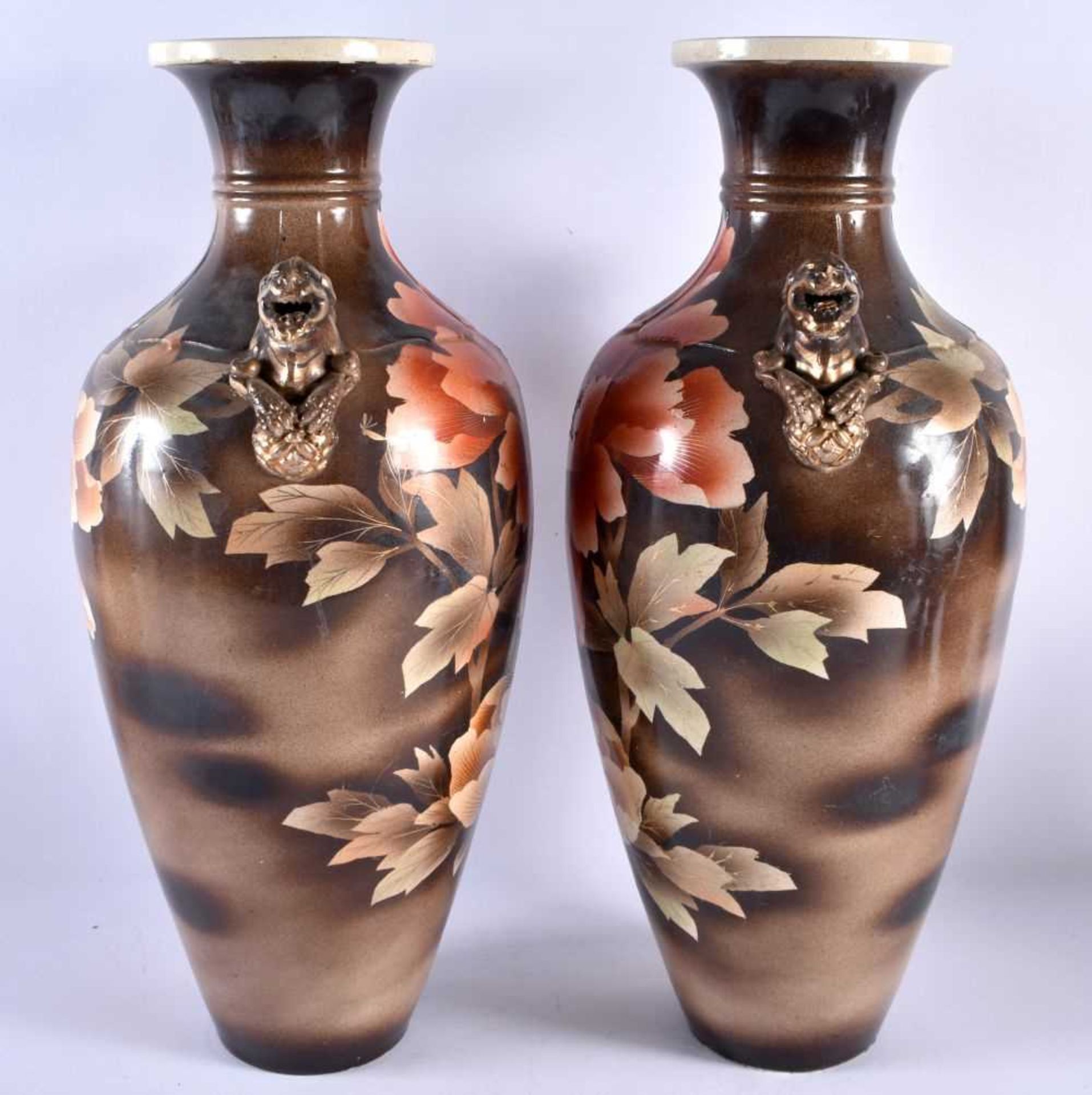 A LARGE PAIR OF LATE 19TH CENTURY JAPANESE MEIJI PERIOD SATSUMA VASES. 44 cm x 18 cm. - Image 4 of 23