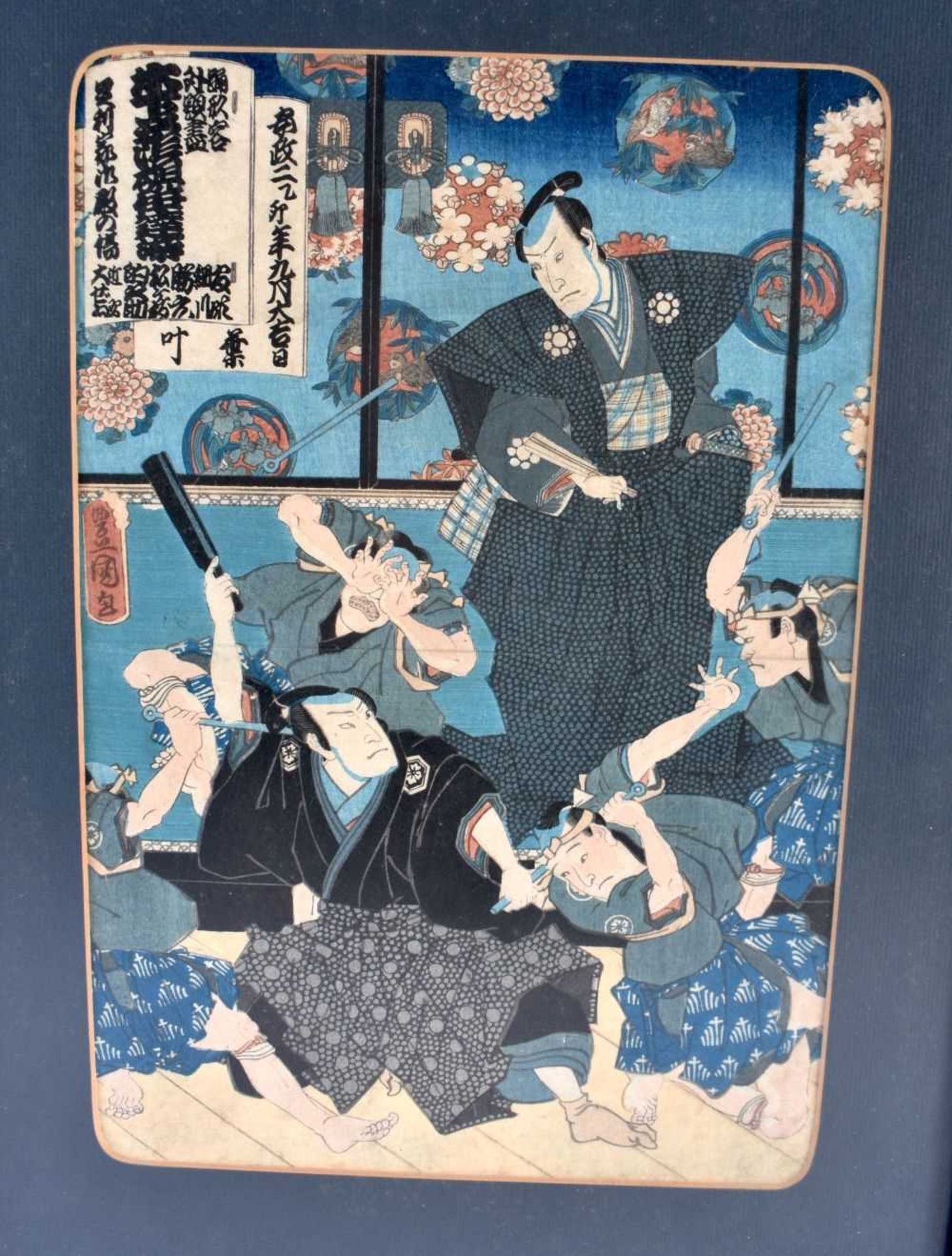 A 19TH CENTURY JAPANESE MEIJI PERIOD WOODBLOCK PRINT by Toko Yunii. 48 cm x 34 cm. - Image 2 of 5