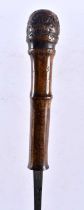 AN ANTIQUE BAMBOO CASED SWORD STICK. 87 cm long.