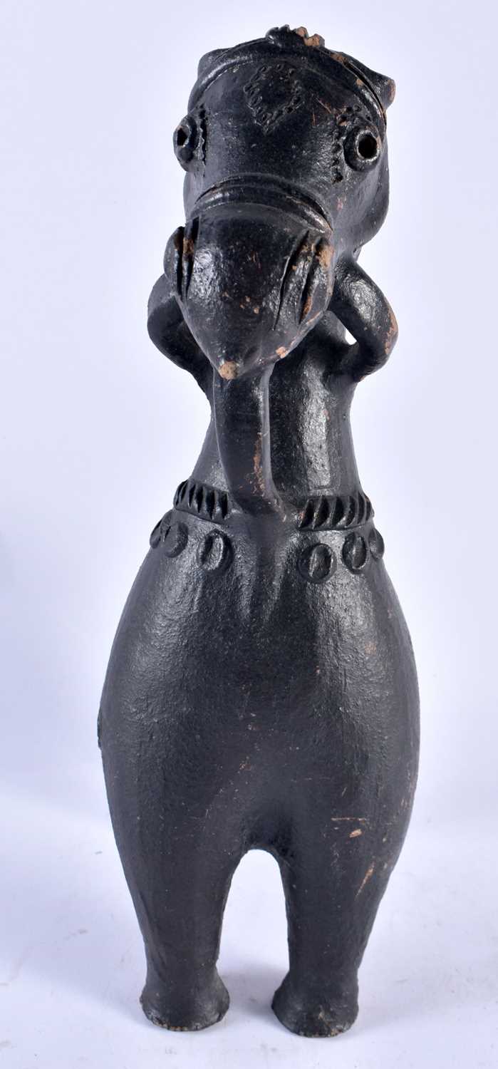 A LARGE 18TH/19TH CENTURY SOUTHERN EUROPEAN POTTERY FIGURE OF A HORSE of zoomorphic form, after - Image 2 of 5