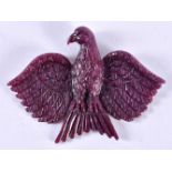 A Hardstone (possibly Ruby) carving of an Eagle. 6.1cm x 4.5cm, weight 15.2g