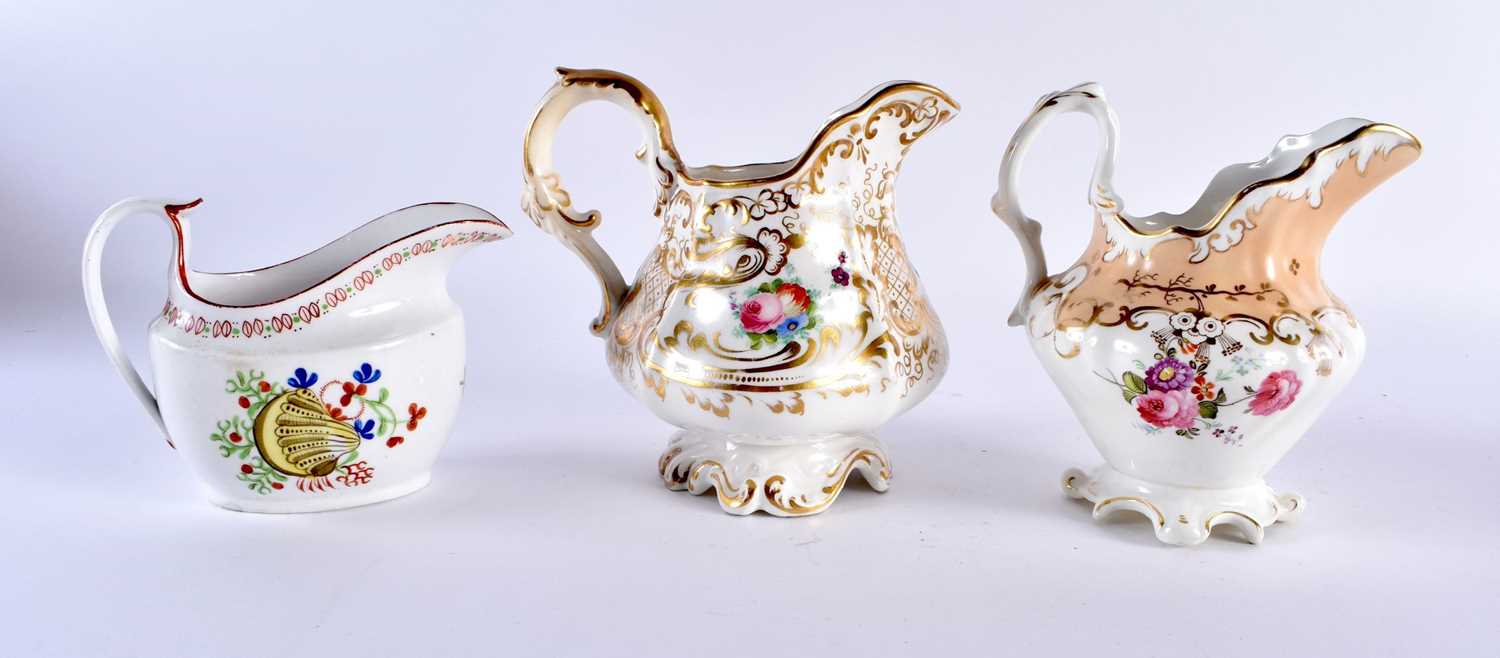13 Early 19th century cream jugs from factories including New Hall, Worcester and Spode (qty) - Image 2 of 16