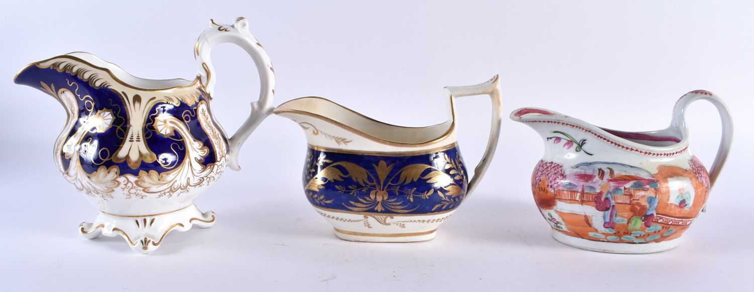 13 Early 19th century cream jugs from factories including New Hall, Worcester and Spode (qty) - Image 4 of 16