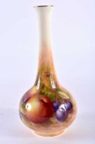 Royal Worcester posy vase painted with fruit by Harry Ayrton, signed, date mark 1939, shape 2491.