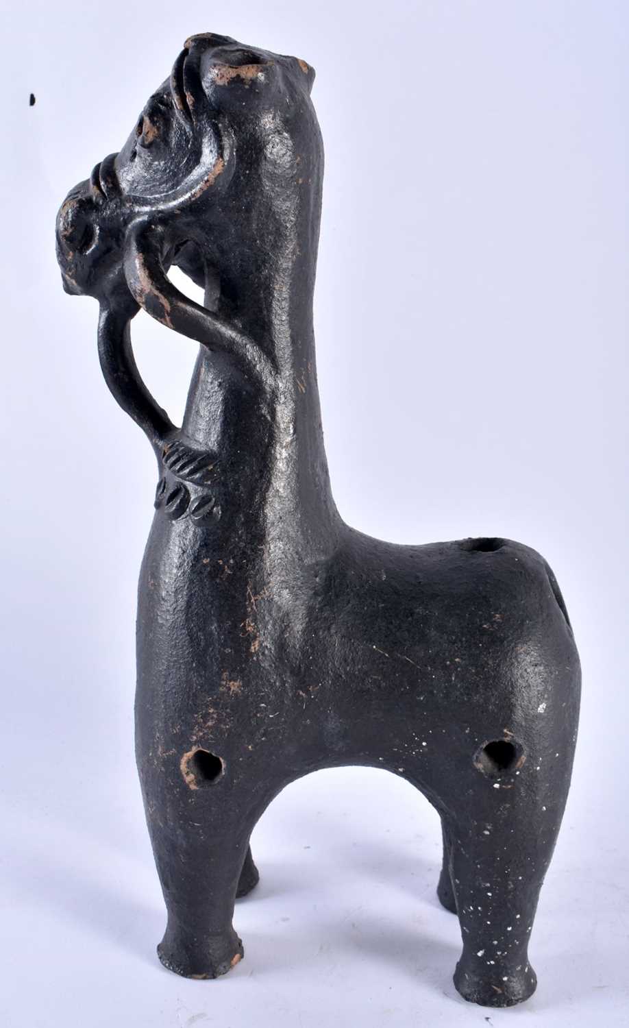 A LARGE 18TH/19TH CENTURY SOUTHERN EUROPEAN POTTERY FIGURE OF A HORSE of zoomorphic form, after - Image 3 of 5