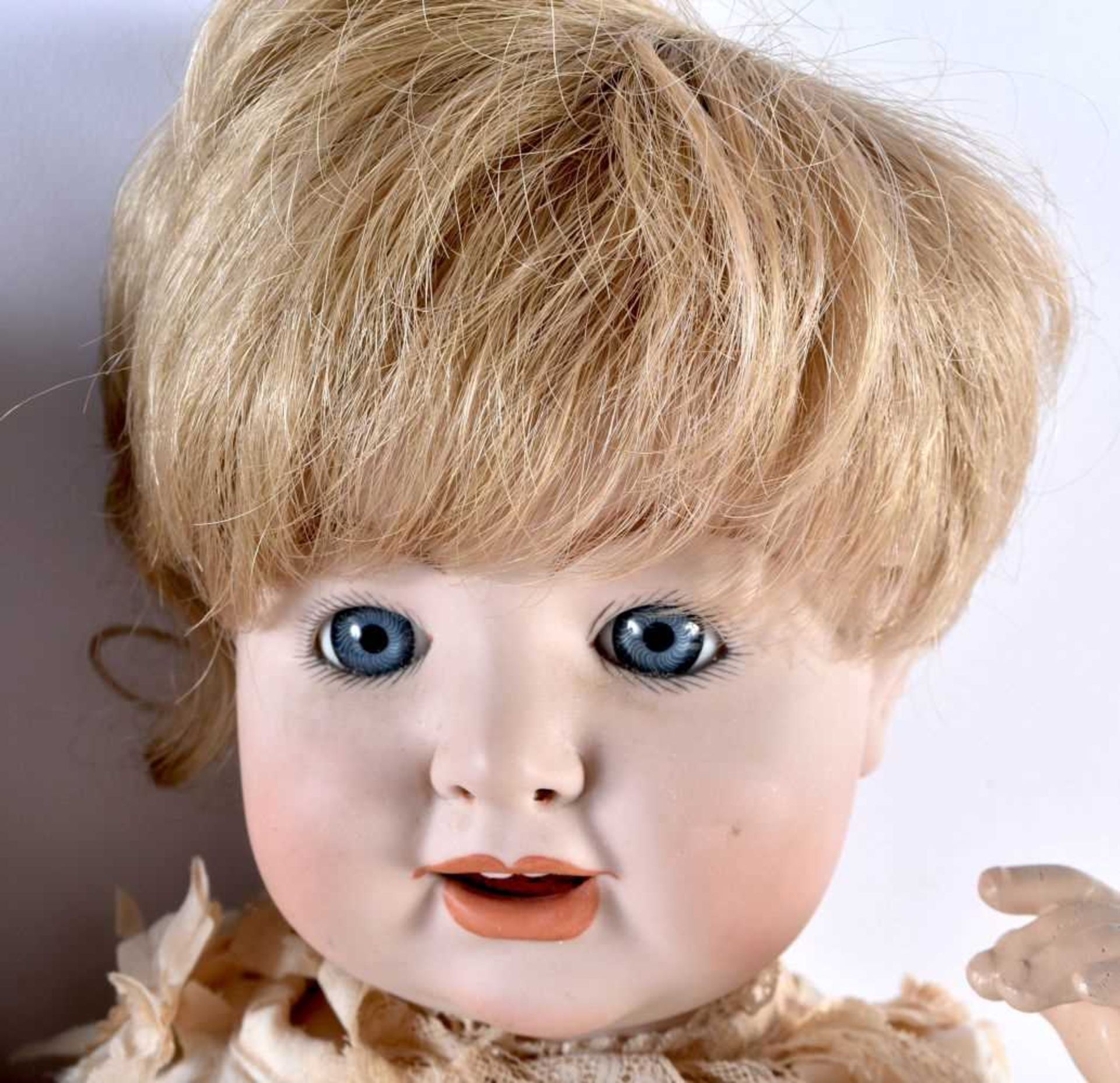 A SIMON HALBIG BISQUE HEADED PORCELAIN DOLL together with another German bisque headed doll marked - Image 3 of 10