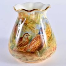 20th century Royal Worcester artist Francis Clark, formerly employed at the factory, painted vase