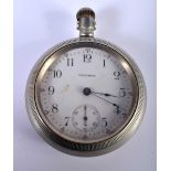 An Open Faced Waltham Pocket Watch, Dial 5.8cm, Working