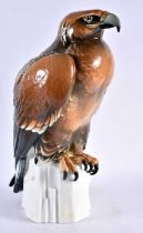 A LARGE KARL ENS CONTINENTAL PORCELAIN FIGURE OF A HAWK. 46 cm x 18 cm.