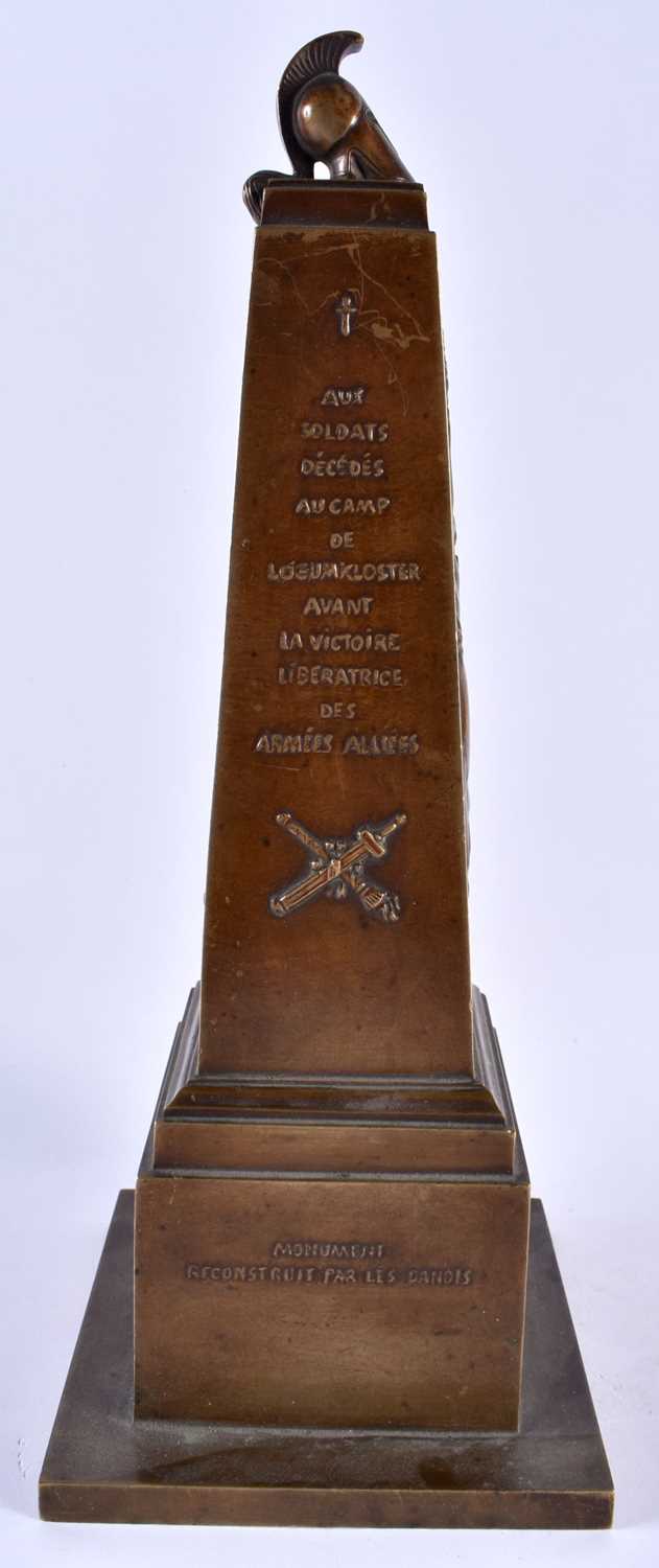 A LARGE ANTIQUE DANISH BRONZE MILITARY GRAND TOUR OBELISK signed L Rasmussen Copenhagen. 34 cm - Image 4 of 6