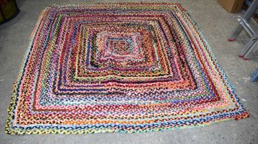 A large North of England Rag rug 190 x 186 cm.