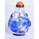 A Peking Glass Snuff Bottle. 7.5cm x 5cm x 3cm, weight 83g