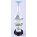 A CHINESE REPUBLICAN PERIOD FAMILLE ROSE PORCELAIN EGG SHELL VASE. 24 cm high.