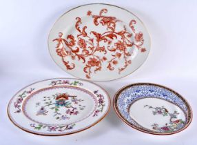 TWO 19TH CENTURY ROYAL WORCESTER OVAL SERVING DISHES together with a similar Aesthetic movement